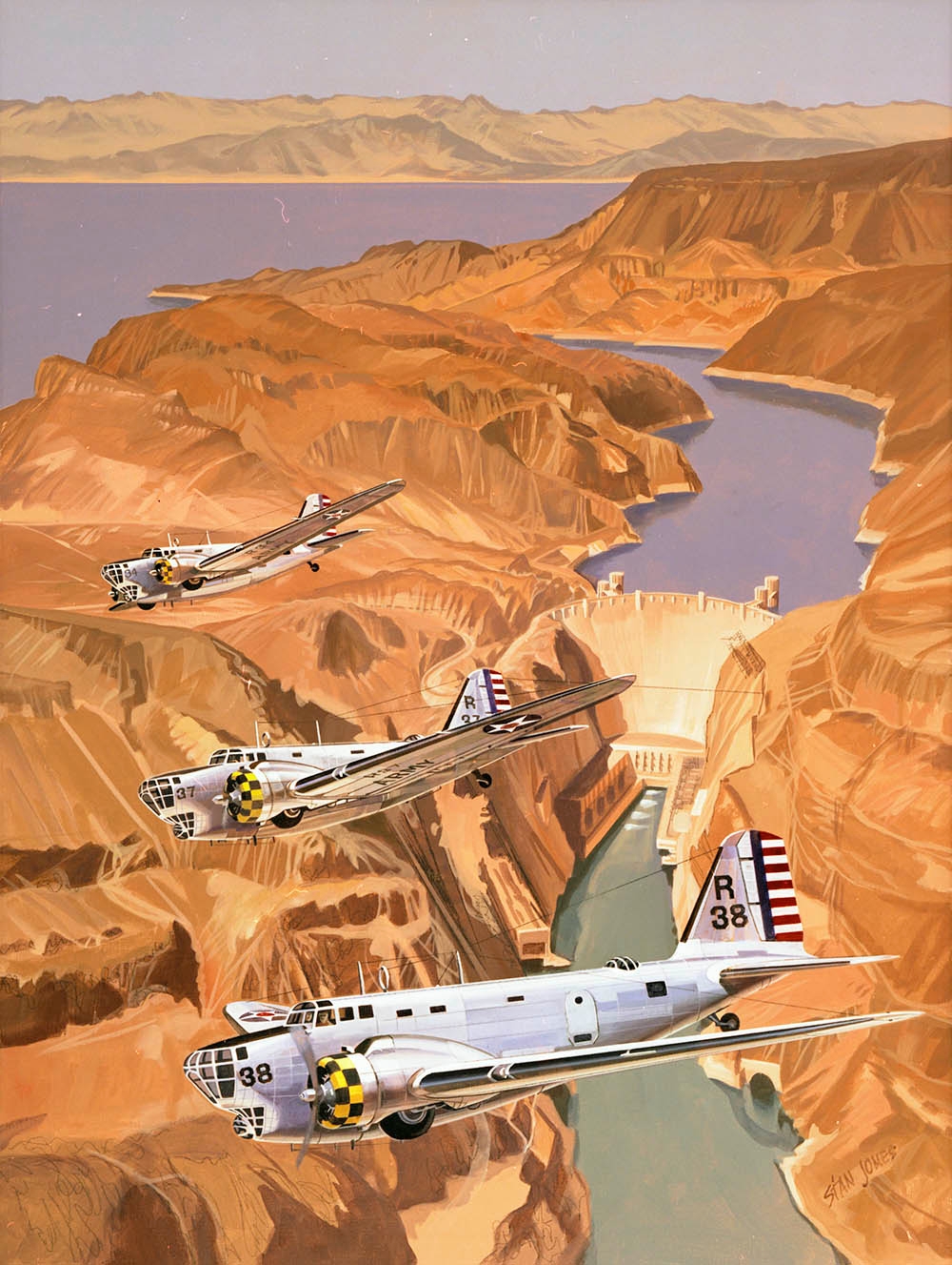 ROUND-ROBIN FLIGHT, MARCH AFB TO HOOVER DAM, CIRCA 1939